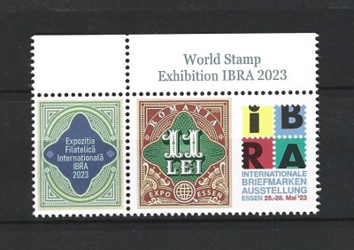 ROMANIA 2023 - EXPOZITIA FILATELICA IBRA 2023, VINIETA 3, MNH - LP 2419 foto