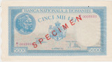 ROMANIA 5000 lei 1943 SPECIMEN aUNC