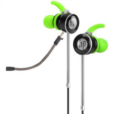 Casti Gaming HP DHE-7004, Jack 3.5mm, in-ear (Negru/Verde)