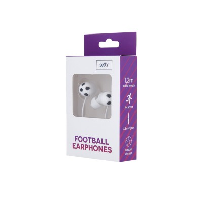 Casti Telefon Football cu mufa Jack 3.5mm (Alb) Setty foto