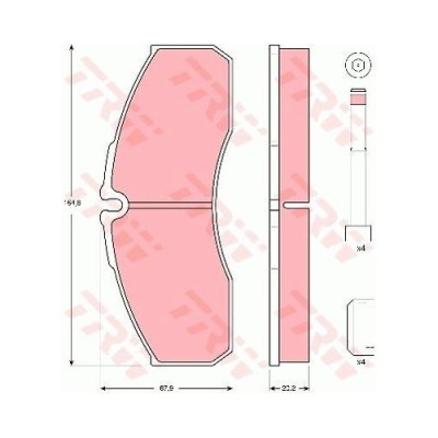 Placute frana Nissan Cabstar E (Tl , 125.35, 125.45 (TL0, VL0), punte fata, pregatit pentru senzor uzura; TRW foto