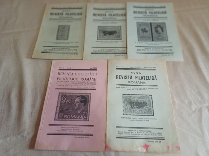 LOT 5 REVISTA SOCIETĂȚII FILATELICE ROM&Acirc;NE, 1938, NR. 1-2, 3-4 (NR. DUBLU), NR. 5 - 2 NUMERE DIFERITE * 38