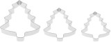 Set 3 forme decupat brad din inox MagicHome, pentru biscuiti de Craciun