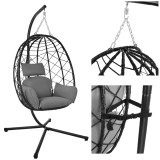 Scaun suspendat tip cocon pentru gradina si terasa Gardlov, 194 cm