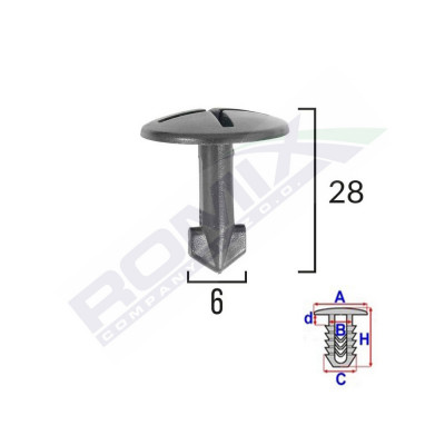 SURUB FIXARE ELEMENTE ROATA PENTRU AUDI/SEAT 8X28MM - NEGRU SET 5 BUC 62187 foto