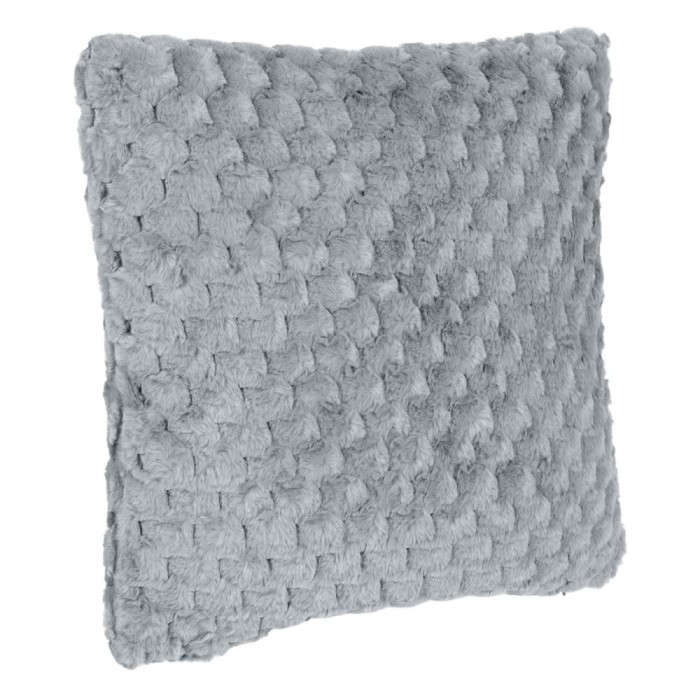 Pernă Decorativă, Model Reliefat, Gri, Dimensiuni 60x60cm, Material Poliester