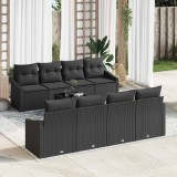 VidaXL Set de canapele pentru grădină 9 pcs Negru 55 x 55 x 37 cm