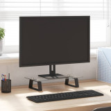 VidaXL Suport de monitor, negru, 40x20x8 cm, sticlă securizată/ metal