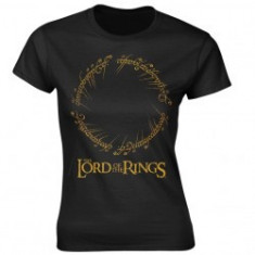 Tricou Dama The Lord Of The Rings: Ring Inscription Gold foto