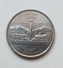Moneda 25 cents 2007 SUA Utah foto