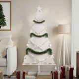 VidaXL Brad de Crăciun decorativ, alb, 150 cm, lemn de pin masiv