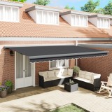 vidaXL Marchiză manuală retractabilă antracit 500x300 cm