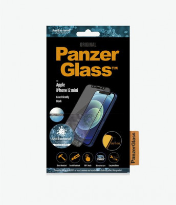 PanzerGlass - Geam Securizat Case Friendly AntiGlare pentru iPhone 12 mini, black foto