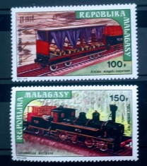 Madagascar 1973 locomotive transporturi serie 2v nestampilat