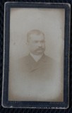 Fotografie tip CDV, barbat cu mustata, inceput de secol XX