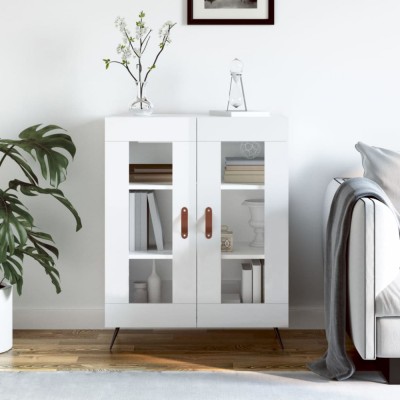vidaXL Dulap, alb extralucios, 69,5x34x90 cm, lemn compozit 827758 foto
