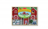 Cuburi de construit din lemn, Ferma cu animale, Melissa and Doug