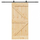 VidaXL Ușă glisantă cu set de feronerie 80x210 cm, lemn masiv de pin