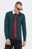 Cumpara ieftin HUGO pulover de bumbac culoarea verde, light 50475083