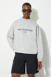 New Balance bluza Hoops barbati, culoarea gri, cu imprimeu, MT41597AGT