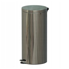 Cos de gunoi cu pedala si aditiv neinflamabil, otel inoxidabil, capacitate 30 litri, 92 x 65 x 30 cm, argintiu, lucios, PowerX
