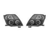 Set faruri tuning CITROEN C2 (JM), 01.2003-05.2008, Taiwan, partea stanga+dreapta, H1+H1; manual; negru, transparent;