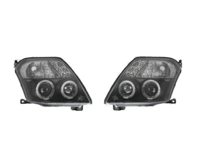 Set faruri tuning CITROEN C2 (JM), 01.2003-05.2008, Taiwan, partea stanga+dreapta, H1+H1; manual; negru, transparent; foto