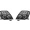 Set faruri tuning CITROEN C2 (JM), 01.2003-05.2008, Taiwan, partea stanga+dreapta, H1+H1; manual; negru, transparent;