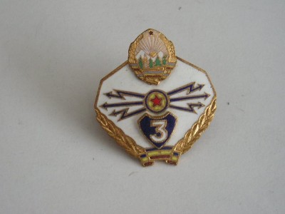 QW9 N2 85 - insigna - militar - comunism - transmisiuni - specialist clasa 3 foto