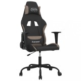 Cumpara ieftin Scaun de gaming cu masaj, negru si taupe, material textil