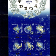 Romania 2011-Lp 1900a-ZODIAC II-bloc 502 cu 6 timbre dantelate nestampilate MNH