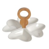 Platou din ceramica pentru aperitive cu 4 compartimente