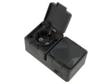 Conector alimentare AC 2P+PE 250VAC 16A gri &icirc;nchis