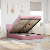 Cumpara ieftin Cadru de pat otoman cu saltea roz 140x190cm catifea