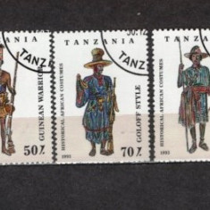 TANZANIA 1993 - TRIBURI. SERIE STAMPILATA DEPARAIATA, SA29