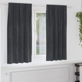 vidaXL Draperii opace cu bandă superioară, 2 buc., gri deschis catifea