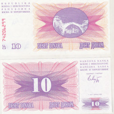 bnk bn Bosnia 10 dinari 1992 unc