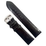 Cumpara ieftin Curea Ceas Piele Sarpe Naturala 20mm 22mm 24mm Alfa, Catarama Argintie, Lungime 19cm