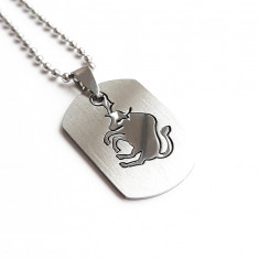 Lant inox cu Pandantiv zodia Taur otel inoxidabil dog tag Personal Style 00A047