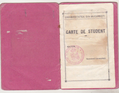 bnk div Carnet student 1931 Universitatea Bucuresti - teologie foto