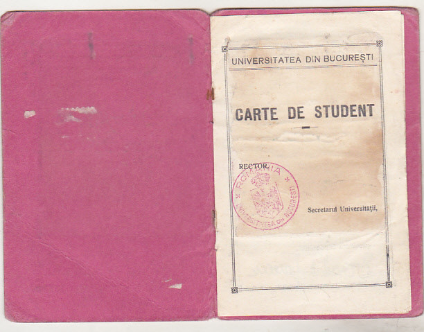 bnk div Carnet student 1931 Universitatea Bucuresti - teologie