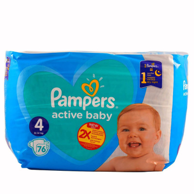 Scutece Pampers Active Baby Nr.4, 9-14 kg, 76 Buc/Bax, Scutece, Pampers, Scutece Pampers, Pampers Active Baby, Scutece Bebelusi, Scutece pentru Bebelu foto