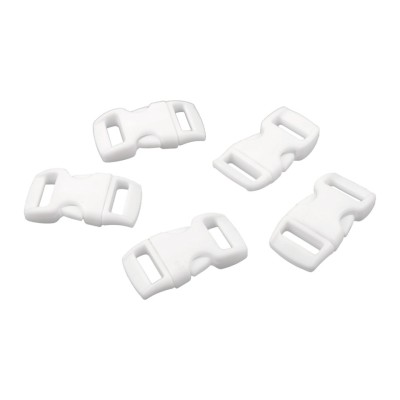 Set 5 catarame trident curbate din plastic pentru textile Crisalida, latime 10 mm, dimensiuni 15 x 29 mm, Alb foto