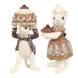 Cumpara ieftin Set 2 figurine Craciun polirasina multicolora (2) 5x5x11 / 5x5x10 cm