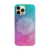 Husa compatibila cu Apple iPhone 13 model Watercolor Mandala, Silicon, TPU, Viceversa, Transparent, Carcasa