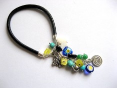 Bratara turcoaz si agate pietre semipretioase, sidef si margele sticla 27479