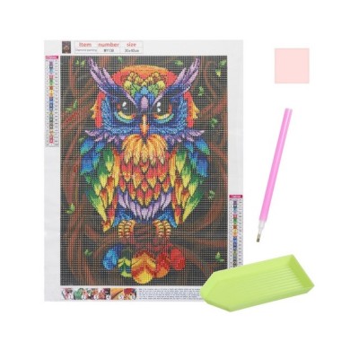 Broderie, Pictura, Mozaic cu Diamante 40 x 30 model Bufnita foto
