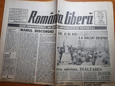 romania libera 5 iunie 1992-art. regele mihai,petre roman foto