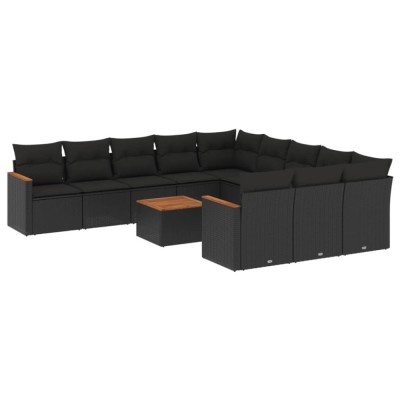 Patio Sofa Set 12-Locuri Black foto