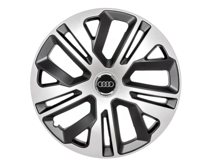 Set 4 capace roti 16`` Raven Gri-Negru, Compatibile cu Audi